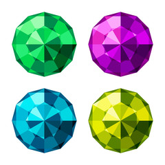 Crystal set on a white background