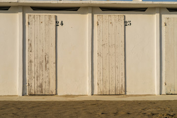 Door cabins on Rimini Beach.