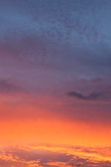 Abstract cloud patterns in the sunset clouds.