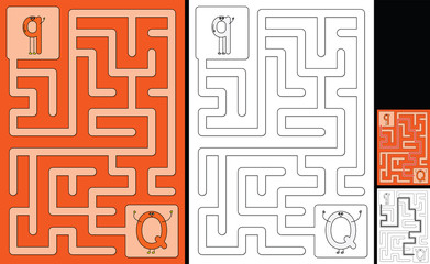 Easy alphabet maze - letter Q