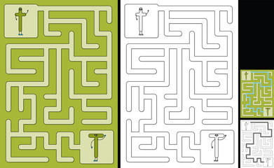 Easy alphabet maze - letter T
