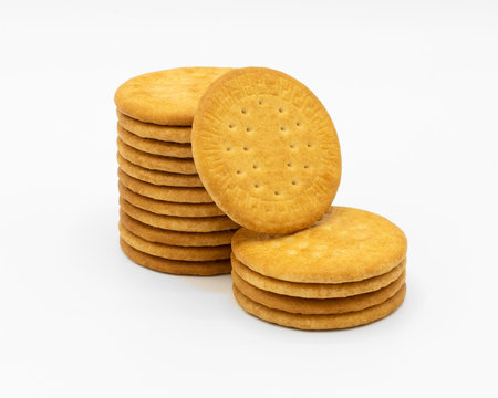 Marie biscuits isolated on a white background