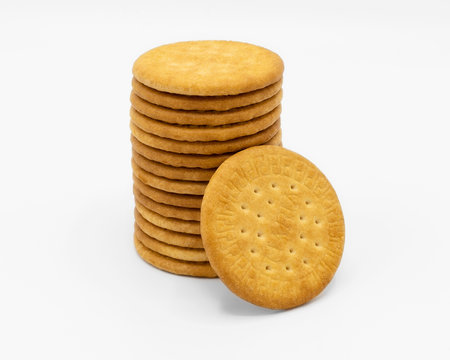Marie biscuits isolated on a white background