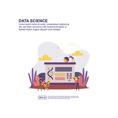 Data science concept vector illustration flat design for presentation, social media promotion, banner, and more