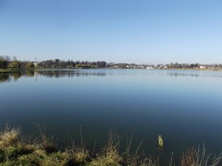 Beautiful lake in the beautiful autumn weather weather