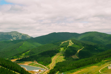 Fototapeta na wymiar Panorama of the Carpathian Mountains