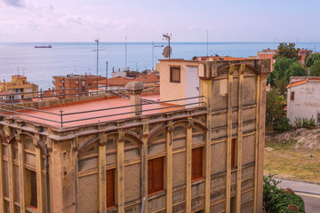Fototapeta premium cityscape from above with a view of the sea. Sunny Spain. Tarragona.