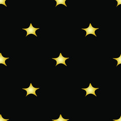 Starry skies. Night, yellow lights. Festive print. Seamless vector pattern. Isolated black background. The repeating ornament of the night sky. Web design, packaging, covers, textiles, printing.