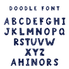 Vector hand lettering. Hand drawn letters in doodle style and isolated on a white background. Alphabet for inscriptions on postcards, t-shirts. There are alternatives to some letters. Abc