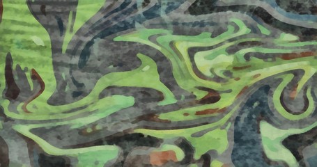 Fototapeta premium Abstract marble acrylic background. Watercolor swirl texture. Psychedelic vortex crazy art. Unusual waves design pattern. Warm and very bright colors