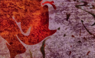 Abstract marble acrylic background. Watercolor swirl texture. Psychedelic vortex crazy art. Unusual waves design pattern. Warm and very bright colors