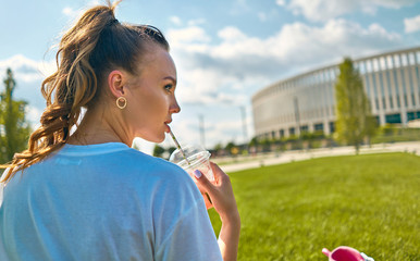girl roller skating in the Park