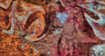 Abstract marble acrylic background. Watercolor swirl texture. Psychedelic vortex crazy art. Unusual waves design pattern. Warm and very bright colors