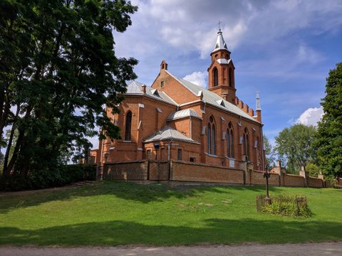 Church in Kernave (Lithuania) in Summer