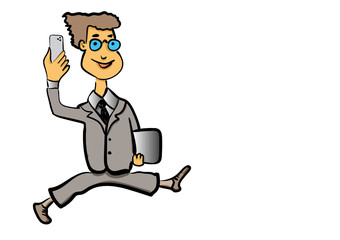 businessman running with briefcase