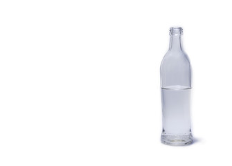 Silhouette of a glass bottle on a white background . Empty space for your lettering.
