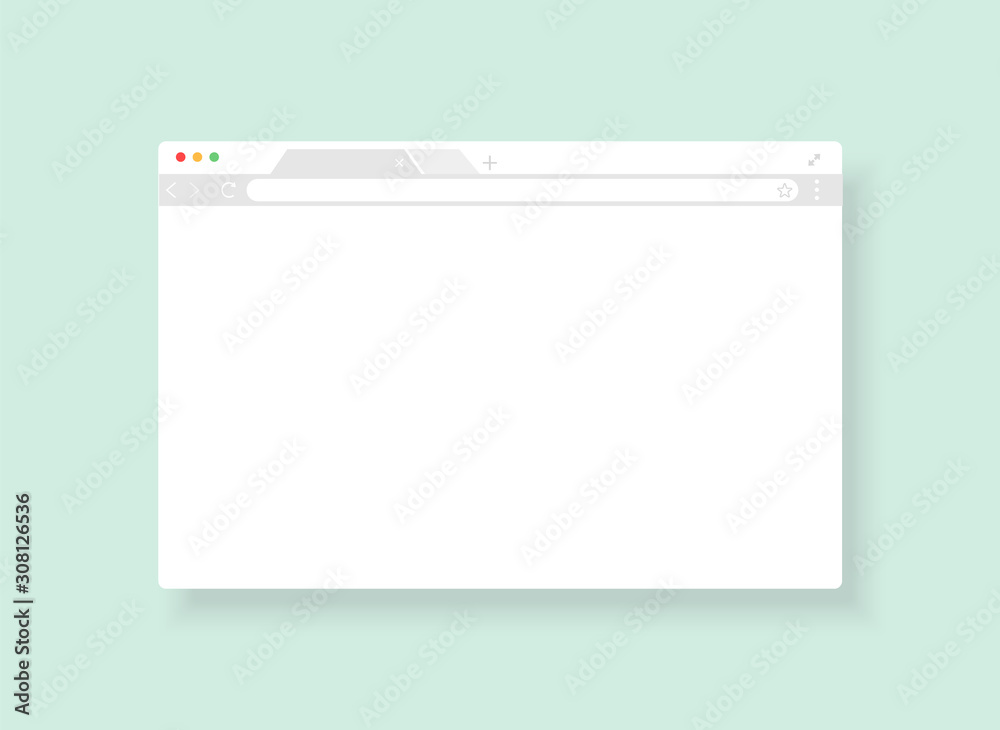 Poster Window browser ui template. Web browser window. Vector illustration.
