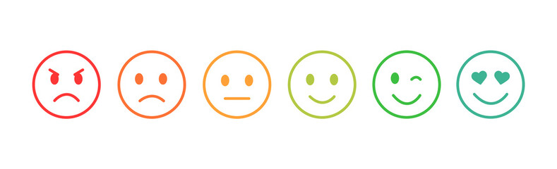 Fototapeta Set of emoticons with different moods. Emoji. obraz