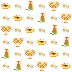 Jewish holiday of Hanukkah, seamless pattern