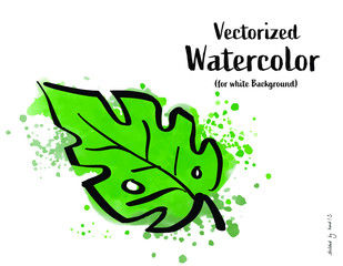 Hand drawn ornamental elements. Doodle floral branches Gift boxes, ornament, Watercolor deco leaves. Vector symbols set