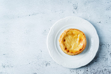 Portuguese custard pies, Pastel de Nata or Pastel de Belem. Traditional portuguese pastry