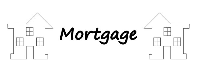 Vector illustration: mortgage loan to buy a house. Returns mortgage loan with interest. Infographics: Mortgage loan as a cash flow. Buying real estate in white, red, grey colors.