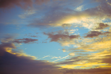 Sunrise with a dramatic sky