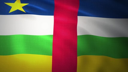 Central African Republic flag. Waving flag design. The national symbol of Central African Republic, 3d rendering