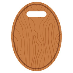 Kitchen oval board with hole flat design cartoon style icon vector illustration isolated on white background.