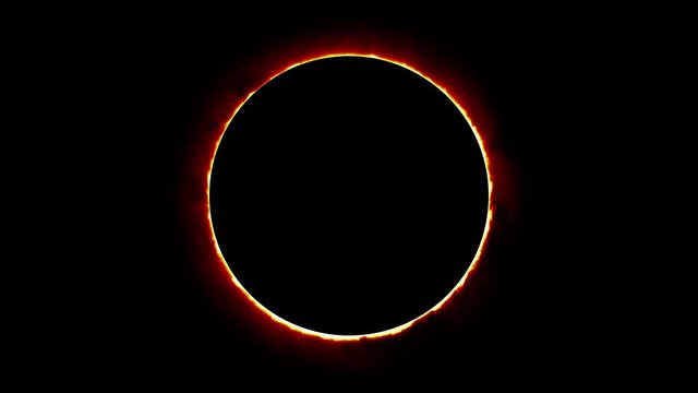 Solar Eclipse. Moon Shadow. Astronomical Phenomenon. Total Sun Eclipse 60fps