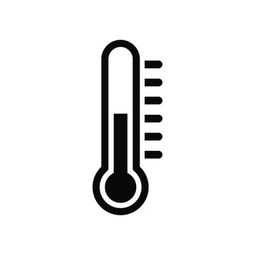 Thermometer icon, on white background, vector image.