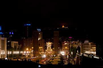 Fototapeta premium View from Montjuic mountain, Barcelona, Catalonia, Spain.