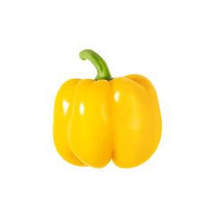 Yellow bell pepper isolated on white background.