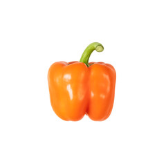 Orange bell pepper isolated on white background.