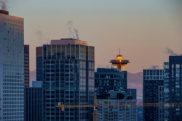 Sunset over Seattle's downtown, WA