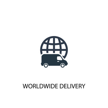 Worldwide Delivery Icon. Simple Element Illustration