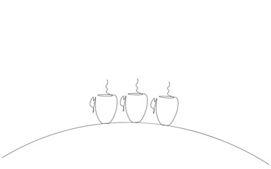 Cup of coffee on table, vector illustration