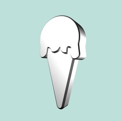 3d illustration ice cream shaped icon