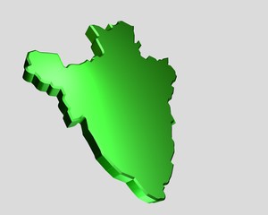 "3D rendering" illustration of map of country of burundi