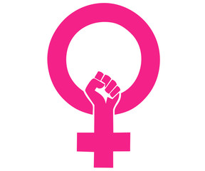  Pink symbol of feminism and the struggle for women's rights