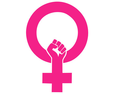  Pink symbol of feminism and the struggle for women's rights