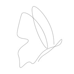 Butterfly one line drawing vector illustration	