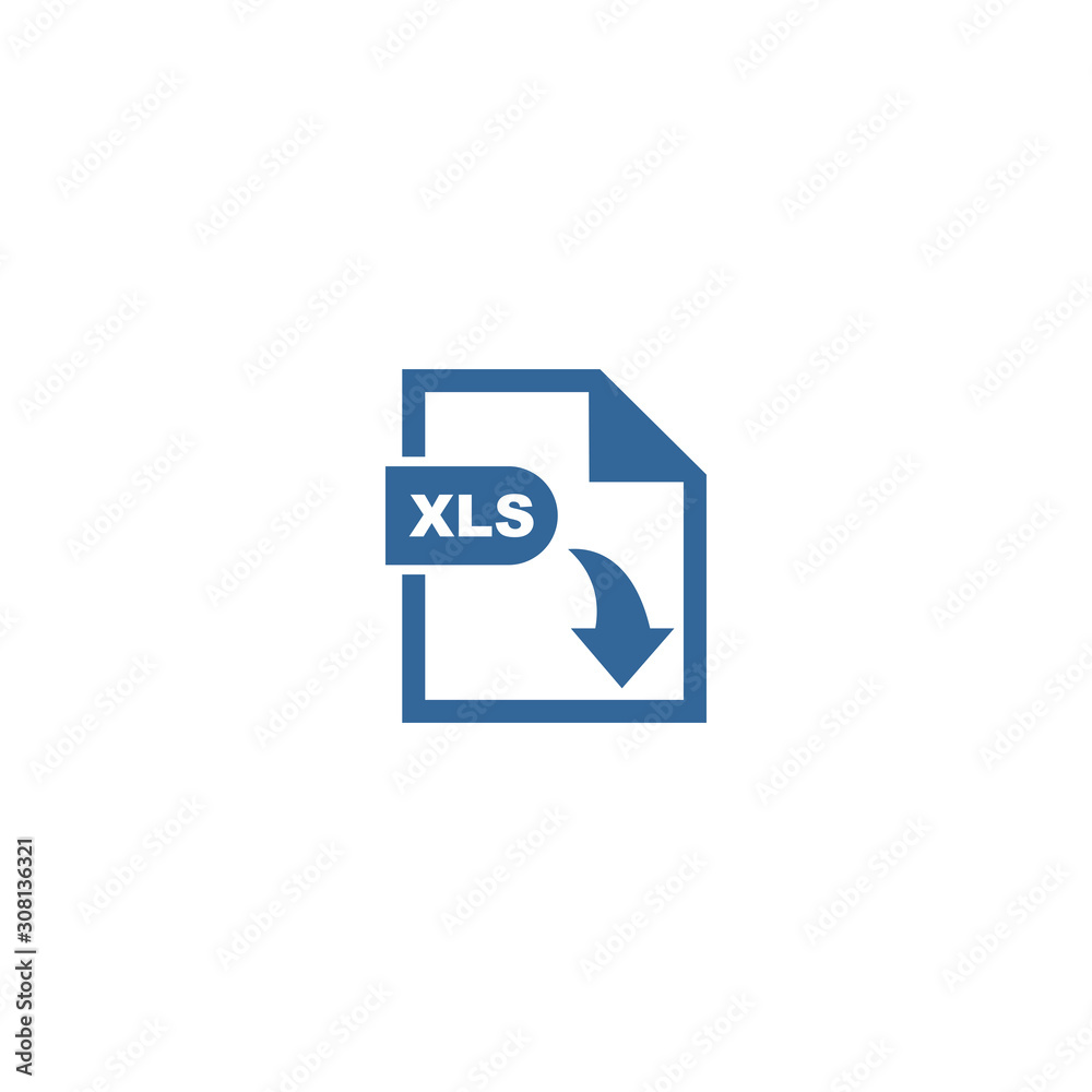 Wall mural xls file format icon vector design symbol