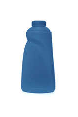 Plastic bottle with detergent or detergent on white background.