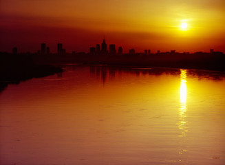 Fototapeta premium Warsaw and Wisla river