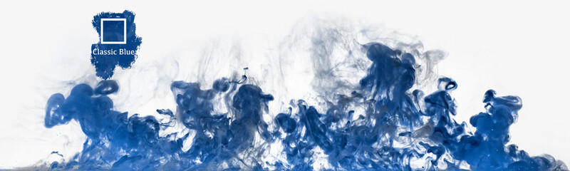 the color trend of the year 2020 classic blue, water paint motion and movement background