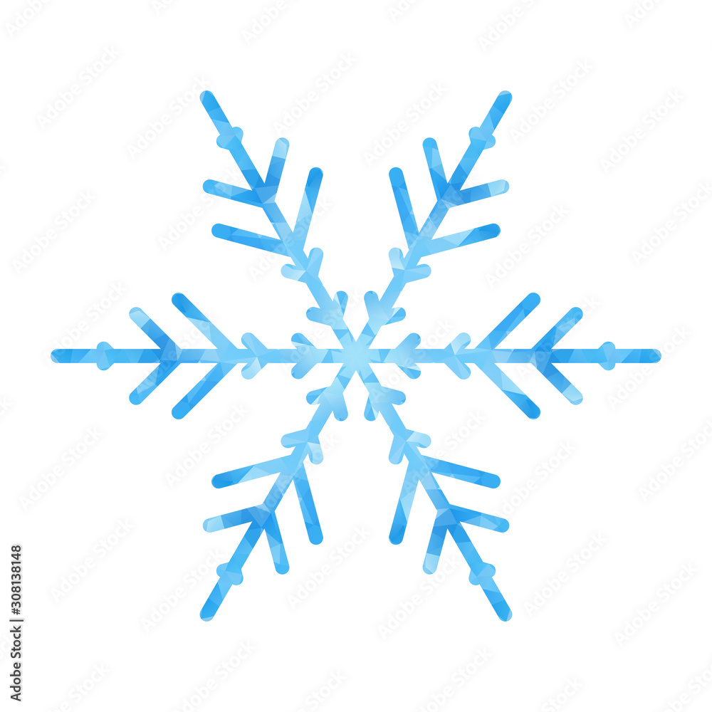 Poster abstract design template with polygonal snowflake for decoration design. vector decorative backgroun