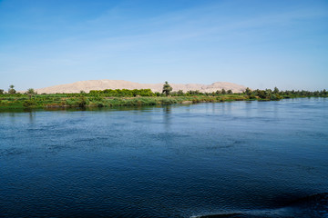 Fototapeta na wymiar Cruising the River Nile Luxor to Aswan with the Pharaoh Sightseeing stops 