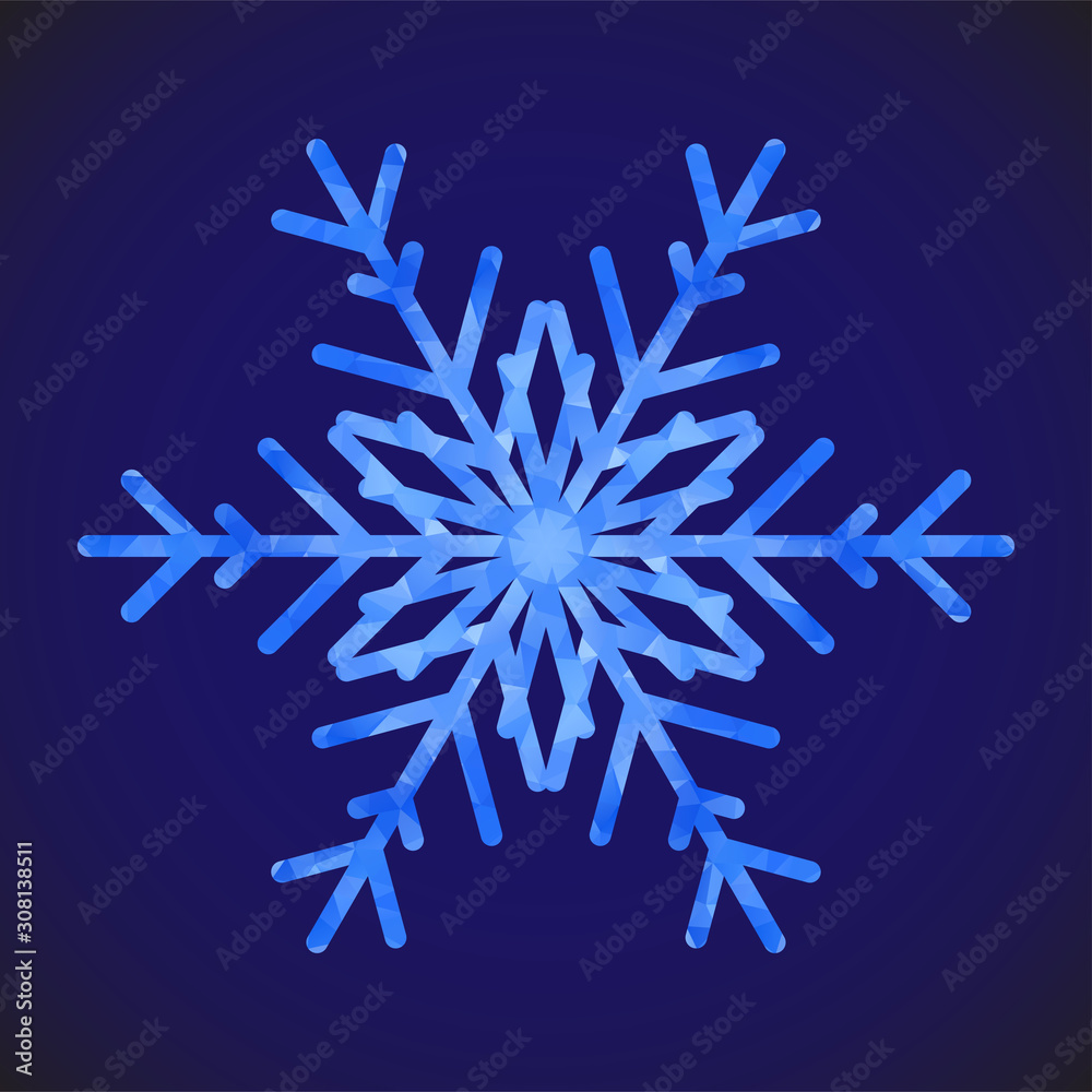 Poster abstract design template with polygonal snowflake for decoration design. vector decorative backgroun