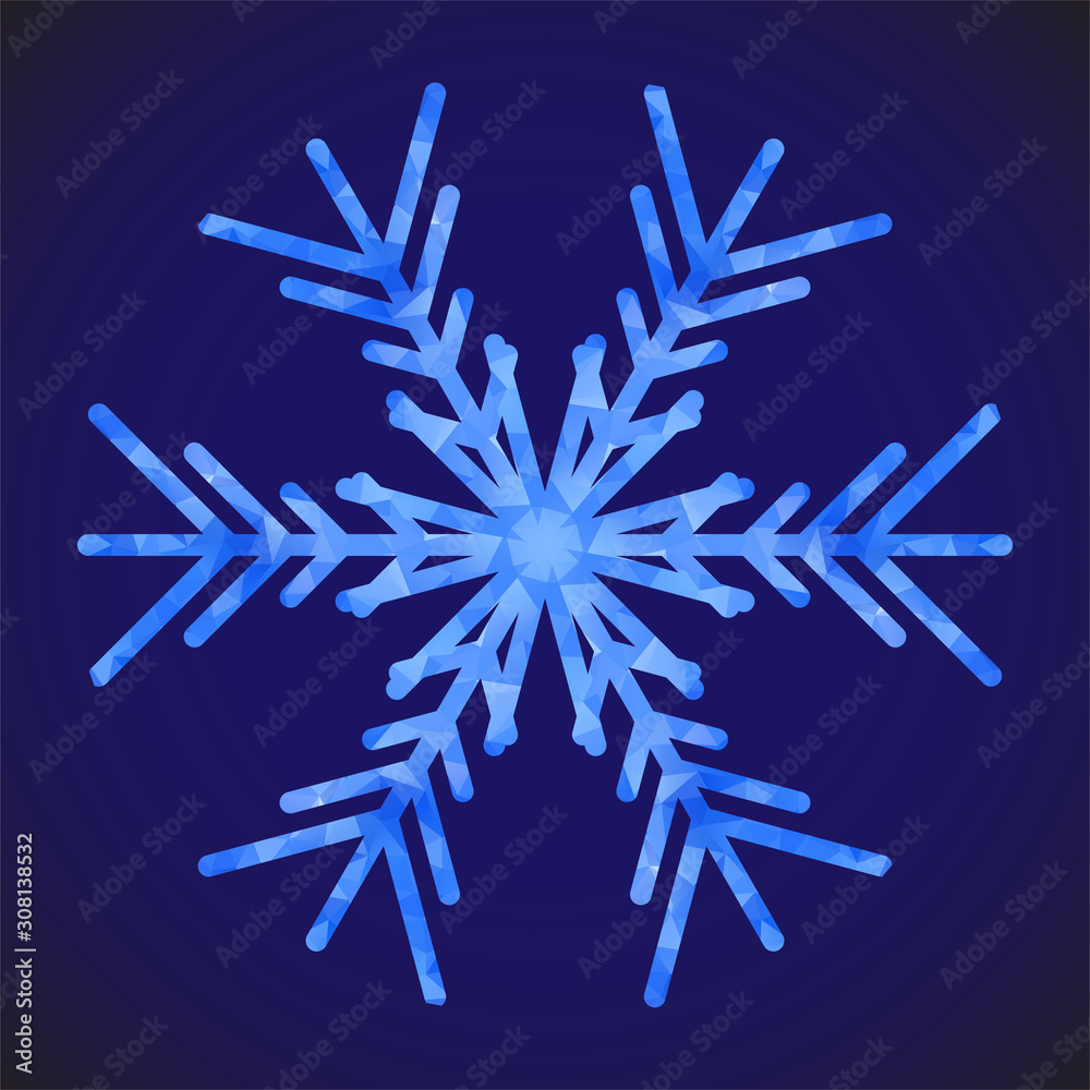 Aufkleber abstract design template with polygonal snowflake for decoration design. vector decorative backgroun
